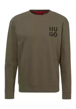 Толстовка HUGO Underwear "SprayLogo Sweatshirt", с круглым вырезом, зеленый
