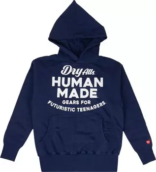 Толстовка Human Made Logo Hooded Sweatshirt 'Navy Blue', синий
