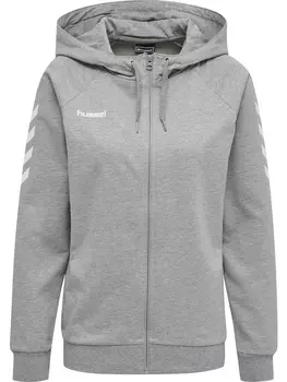 Толстовка Hummel Baumwoll Hoodie Hmlgo Cotton Zip Hoodie Woman, серый меланж