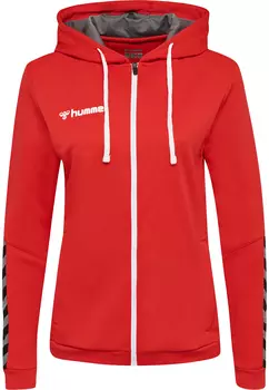 Толстовка Hummel Hoodie Hmlauthentic Poly Zip Hoodie Woman, цвет TRUE RED