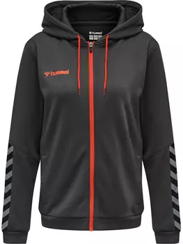 Толстовка Hummel Hoodie Hmlauthentic Poly Zip Hoodie Woman, цвет ASPHALT
