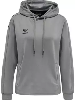 Толстовка Hummel Hoodie Hmlcore Xk Poly Sweat Hoodie Woman, серый меланж