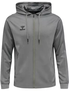 Толстовка Hummel Hoodie Hmlcore Xk Poly Zip Hood Sweat, серый меланж
