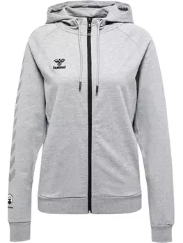 Толстовка Hummel Hoodie Hmlmove Grid Cot. Zip Hoodie Woman, серый меланж