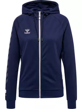 Толстовка Hummel Hoodie Hmlmove Grid Cot. Zip Hoodie Woman, морской