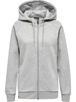 Толстовка Hummel Hoodie Hmlred Heavy Zip Hoodie Woman, серый меланж