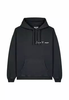 Толстовка I DONT CARE EMBROIDERY UNISEX VINTAGE con cappuccio Mira Paris, металлик сине-черный