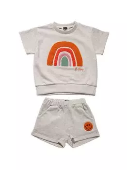 Толстовка и шорты с нашивками для маленьких девочек Petite Hailey