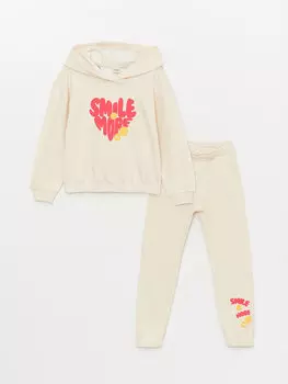 Толстовка и спортивные штаны с длинными рукавами и принтом для девочек LCW Kids