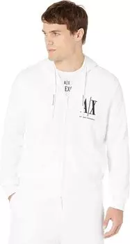Толстовка Icon на молнии с вышитым логотипом Armani Exchange, белый