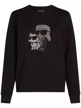 Толстовка Ikon Choupette со стразами Karl Lagerfeld, черный