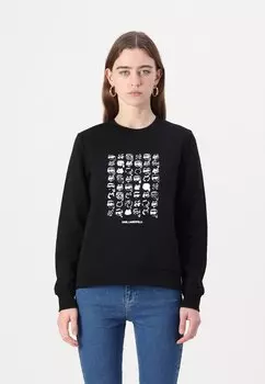 Толстовка IKON SEASONAL LOGO KARL LAGERFELD, черный