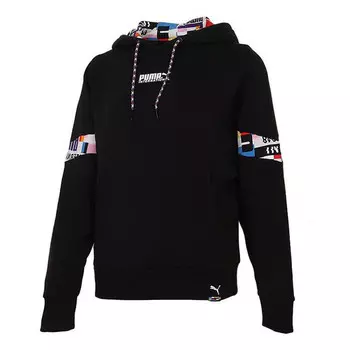 Толстовка international hoodie 'black white' Puma, черный