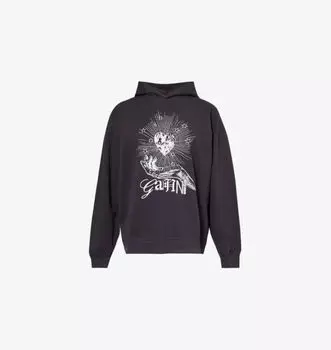 Толстовка Isoli из органического хлопка с вышитым сердцем Ganni, цвет phantom