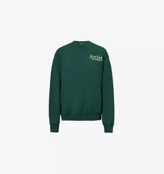 Толстовка Ivy NY из хлопкового джерси Sporty & Rich, цвет forest