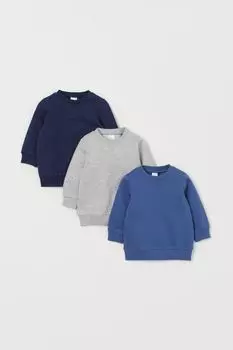 Толстовка из 3 хлопков H&amp;M, темно-синий/светло-серый