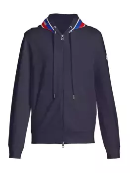 Толстовка из эластичного хлопка Moncler, темно-синий