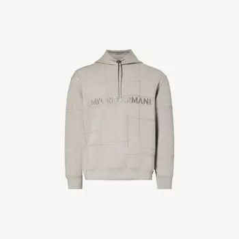 Толстовка из эластичного хлопка с вышитым логотипом Emporio Armani, серый