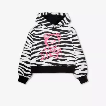 Толстовка из эластичного хлопка с зебровым принтом 8-14 лет Moschino, цвет zebra striped