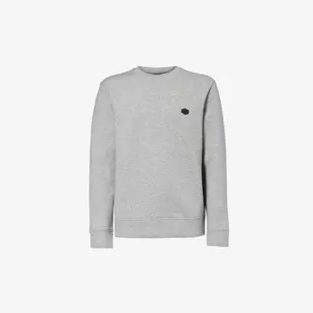 Толстовка из эластичного смесового хлопка с нашивкой-логотипом Emporio Armani, цвет grigio melmed