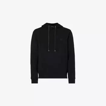 Толстовка из эластичного смесового хлопка с вышитым логотипом Emporio Armani, цвет nero