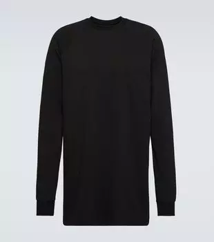Толстовка из бейсбольного хлопкового джерси Rick Owens, черный