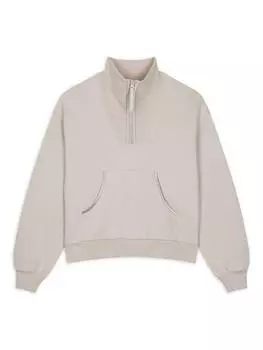 Толстовка из чистого органического хлопка на молнии 1/4 дюйма Chelsea Peers, бежевый