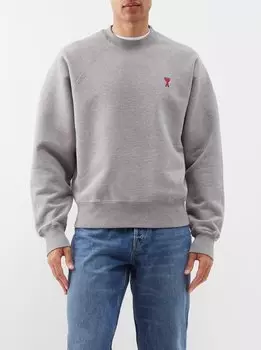 Толстовка из джерси из органического хлопка с логотипом ami de cur AMI, серый