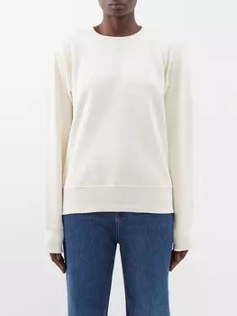 Толстовка из джерси из органического хлопка с вышитым логотипом Toteme, белый