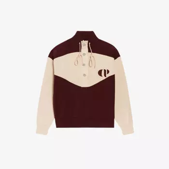 Толстовка из джерси с коротким рукавом и вышитым логотипом Claudie Pierlot, цвет rouges