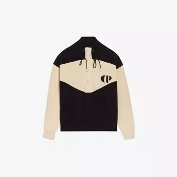 Толстовка из джерси с коротким рукавом и вышитым логотипом Claudie Pierlot, цвет bleus