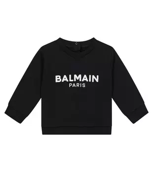 Толстовка из джерси с логотипом baby Balmain Kids, мультиколор