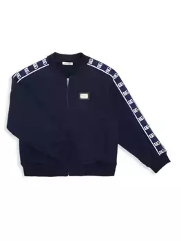 Толстовка из джерси с логотипом Little Boy's & Boy's Dolce&Gabbana, темно-синий