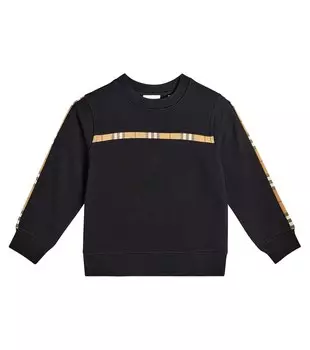 Толстовка из джерси со вставками в клетку Vintage Check Burberry, черный