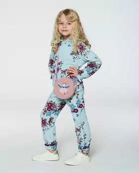 Толстовка из флиса Голубого цвета с принтом больших цветов Deux par Deux