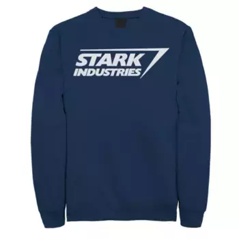 Толстовка из флиса с логотипом Iron Man Stark Industries и логотипом Big & Tall Marvel Licensed Character, синий