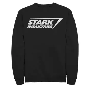 Толстовка из флиса с логотипом Iron Man Stark Industries и логотипом Big & Tall Marvel Licensed Character, черный