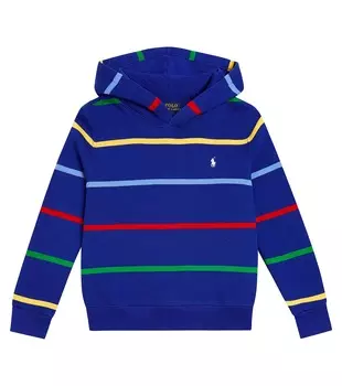 Толстовка из флиса с принтом Polo Ralph Lauren Kids, синий