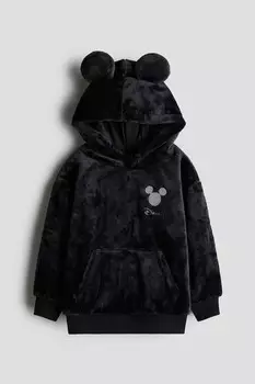 Толстовка из флиса с принтом тедди H&M, черный
