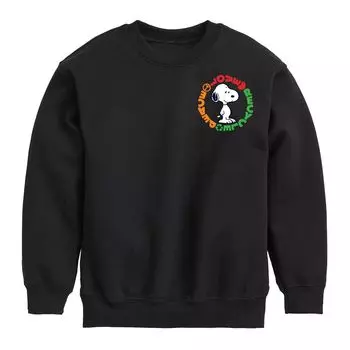 Толстовка из флиса с рисунком Peanuts Love Peace Recycle для мальчиков 8–20 лет Licensed Character, черный