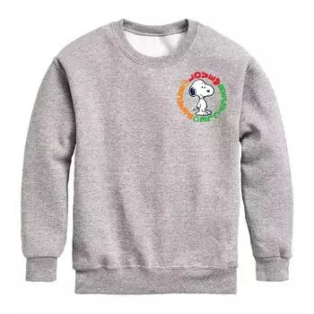 Толстовка из флиса с рисунком Peanuts Love Peace Recycle для мальчиков 8–20 лет Licensed Character, серый