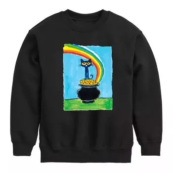 Толстовка из флиса с рисунком Pete The Cat Pot Of' Gold для мальчиков 8–20 лет Licensed Character, черный