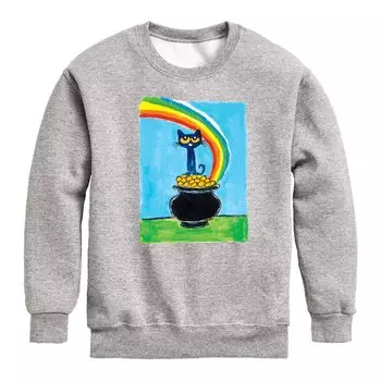 Толстовка из флиса с рисунком Pete The Cat Pot Of' Gold для мальчиков 8–20 лет Licensed Character, серый