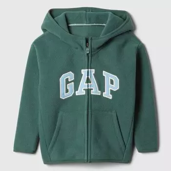 Толстовка из флиса с застежкой-молнией и вышитым логотипом Gap, зеленый