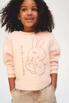Толстовка из флиса Тедди с вышивкой H&M, мультиколор