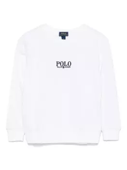 Толстовка из французского трикотажа с логотипом POLO RALPH LAUREN KIDS, белый