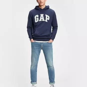 Толстовка из французского трикотажа с вышитым логотипом Gap, синий