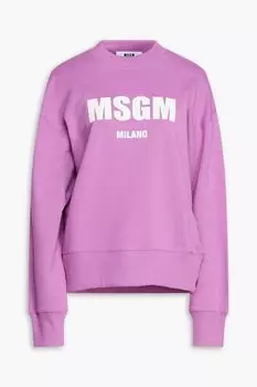 Толстовка из французской хлопковой махры с логотипом MSGM, фиолетовый