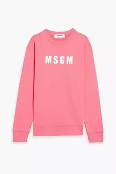 Толстовка из французской хлопковой махры с логотипом MSGM, розовый