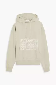 Толстовка из французской махровой ткани с принтом Box Logo HELMUT LANG, зеленый